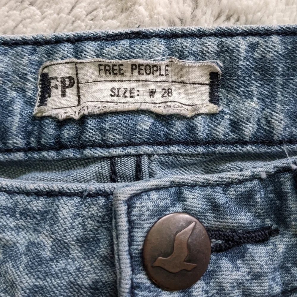 Free People Skinny Ankle Crop Jeans Women's 28 Blue Ankle Zip Mid Rise